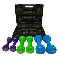 FitCo Vinyl Dumbbell Set in Case