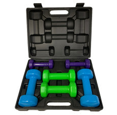 FitCo Vinyl Dumbbell Set in Case